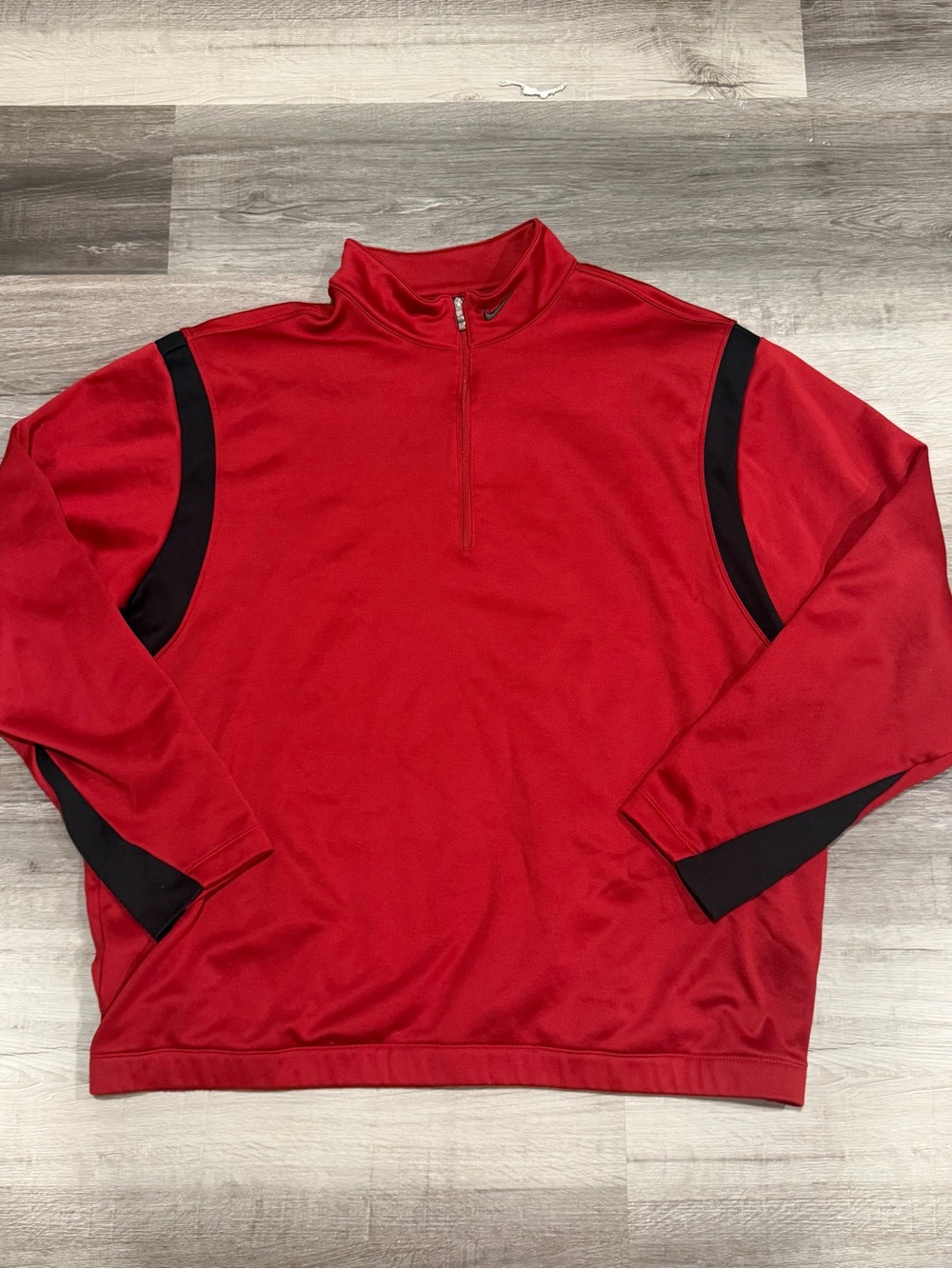 Nike Golf Mens Red/Black Therma-Fit 1/4 Zip Fleece Pullover Long Sleeve Size XL